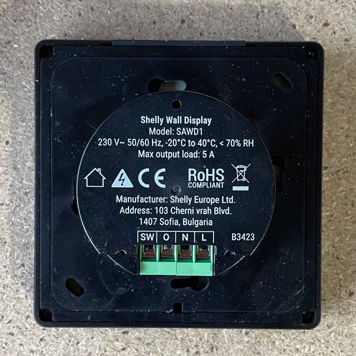 Interruptor Smart Shelly Wall Display negru Wi-Fi Bluetooth, resigilat