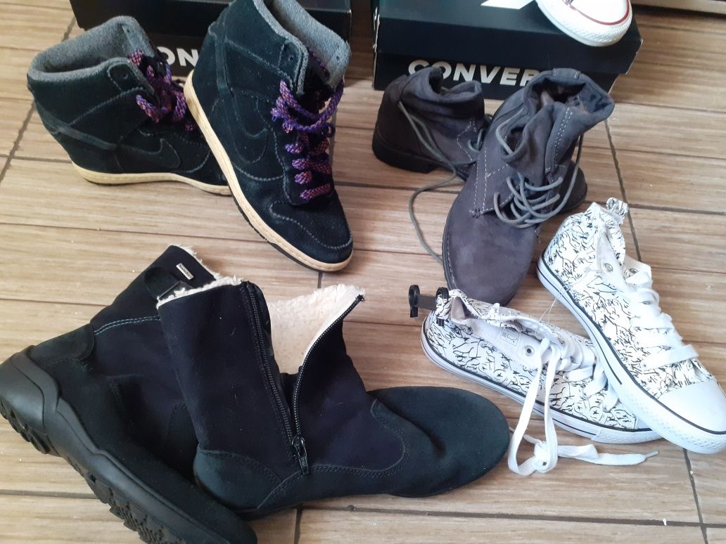 Converse noi nouti 36,ghete din piele,tenesi noi si platforme Nike