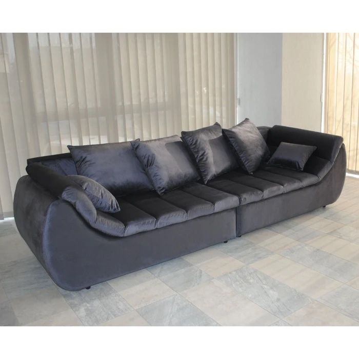 Canapea extensibilă 4 locuri Party,cu ladă,gri antracit,300x105x75cm4C