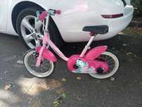 Bicicleta fete BTWIN culoare roz roti 14" varsta 3-5 ani