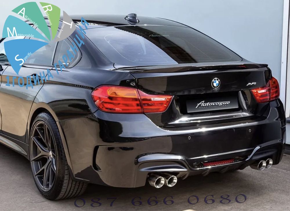 Лип спойлер багажник BMW F36 F32 4 сериа lip M бмв ф36 ф32 M4 style