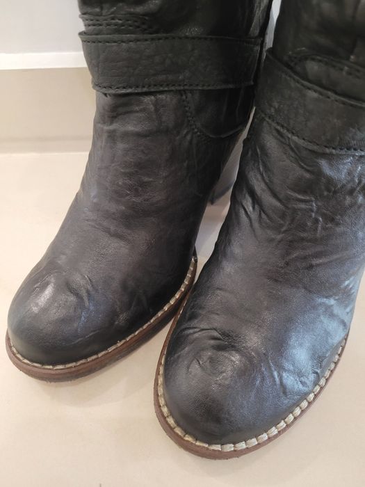 Черни ботуши естествена кожа