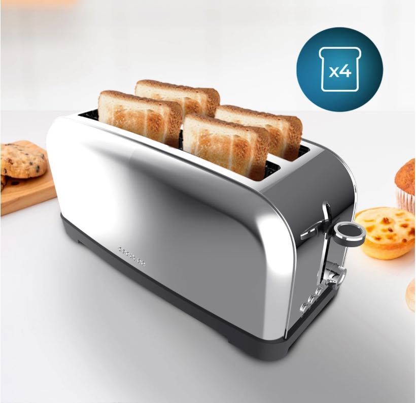 Toaster Vertical Cecotec 2 Fante Lungi Toastin' time 1500 Inox Lite
