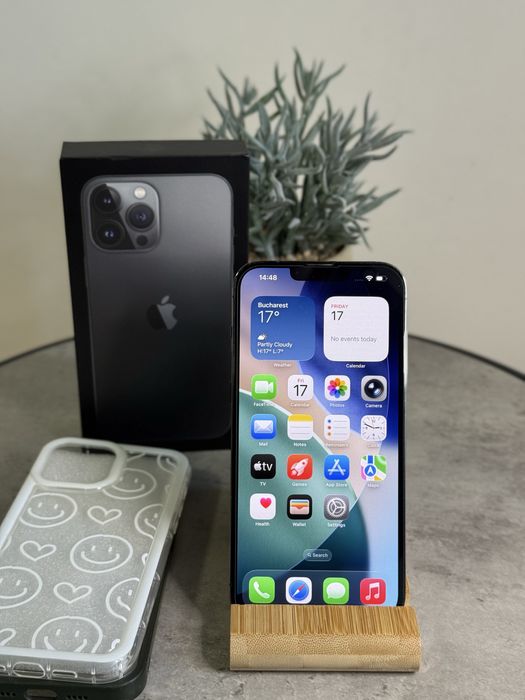 iPhone 13 Pro Max Graphite 128 GB 91% full box + 2 huse