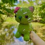 Jucarie crosetata amigurumi pisica cactus 23x27 cm handmade