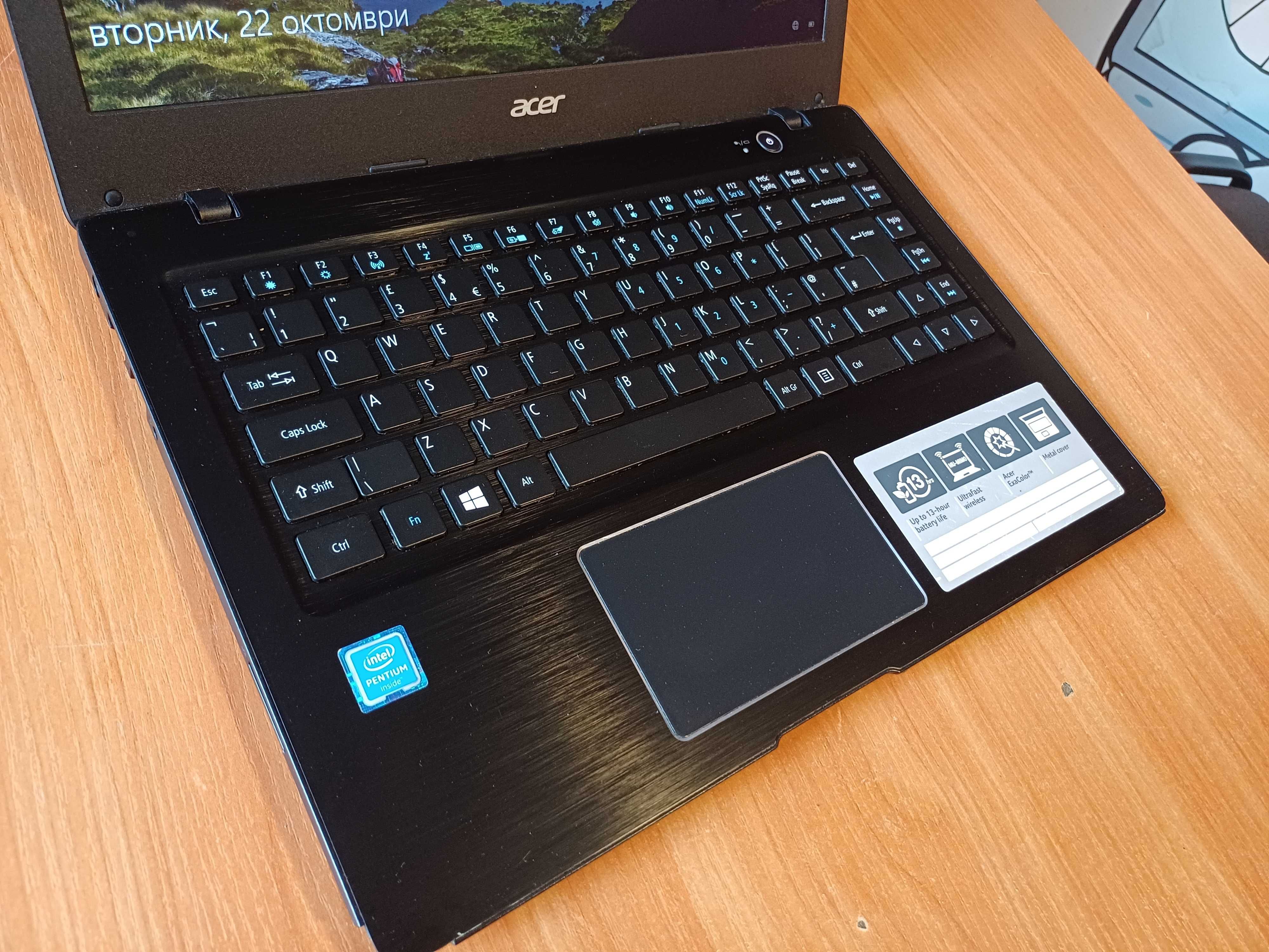 14'Acer Swift 4x2.56Ghz/4GB-RАМ/64GB SSD - батерията 10 часа