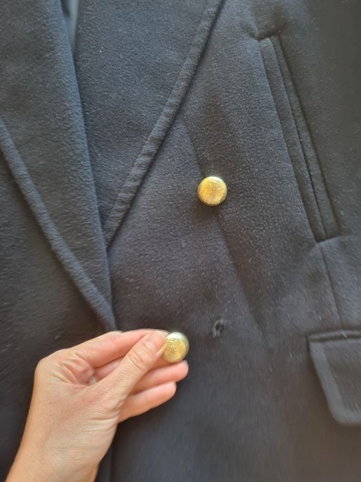 Тъмносиньо палто двуредно закопчаване  H&M 38 размер