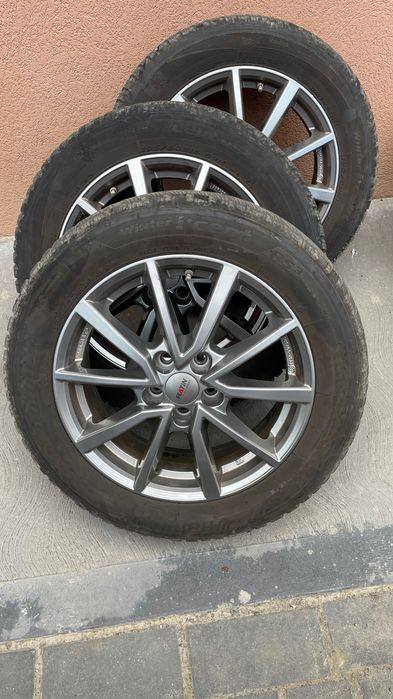 Set 4 Jante 16" Platin P95 Silver + cauciucuri iarna Hankook 195 60 16