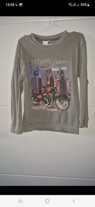 7-8г 128см нов анорак суитчър с качулка памук