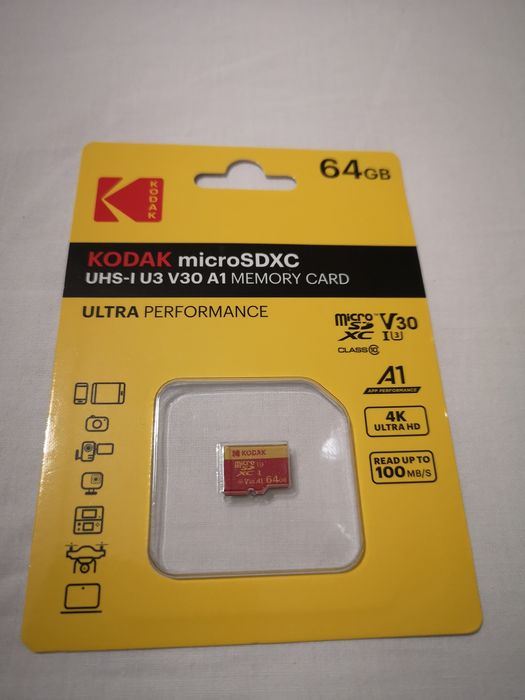 Kodak Micro SDXC UHS-I U3 A1 V30 Card 64 Class 10