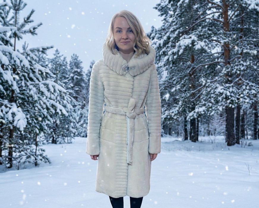 шуба мутоновая белая