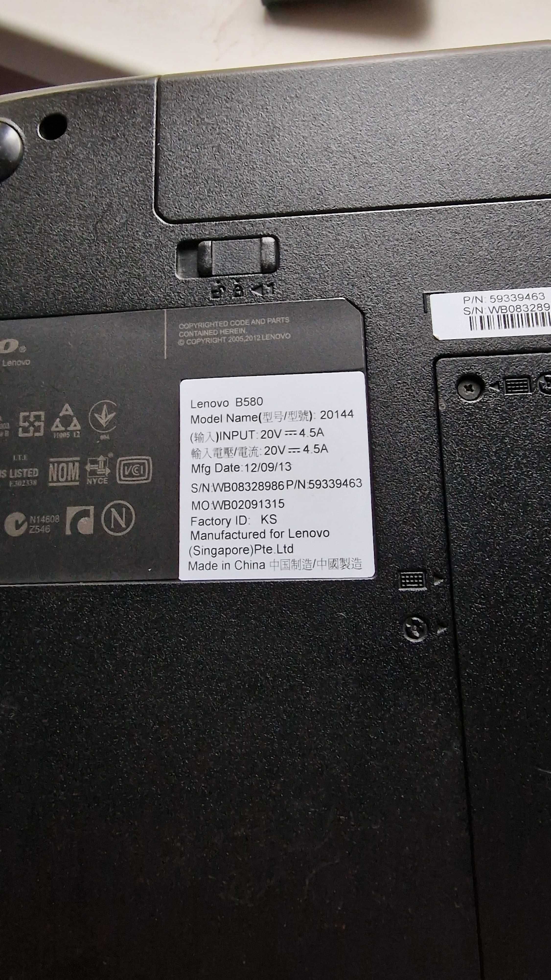 Laptop Lenovo B580