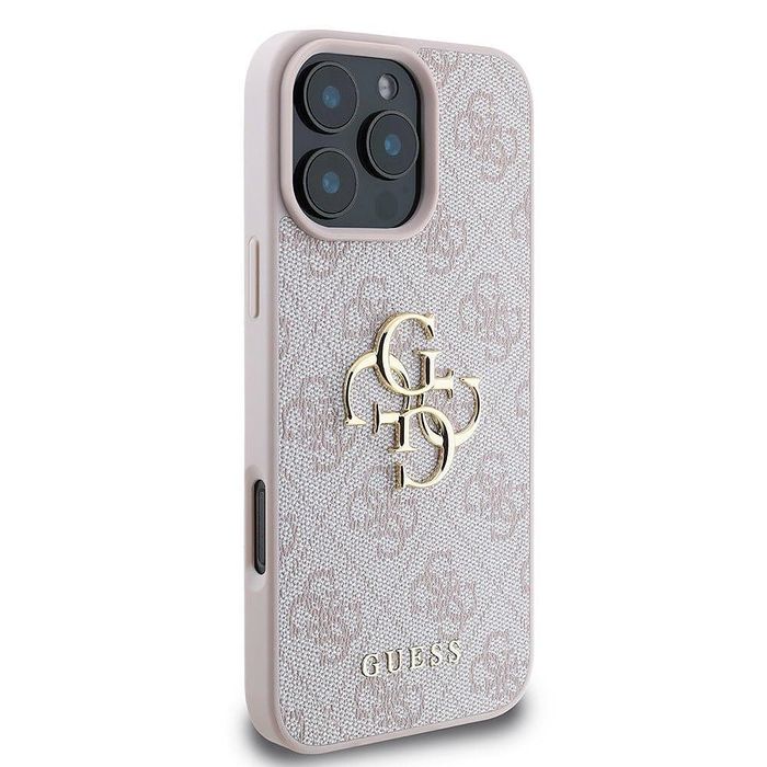Guess – твърд калъф 4g big logo за iphone 16 pro – розов