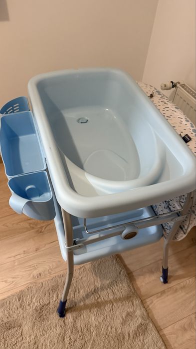 Cadita cu masa de infasat Chicco, Cuddle & Bubble 0luni+