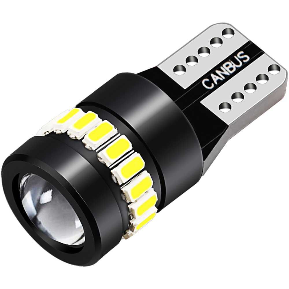 LED Ярки Лед Диодни Крушки За Габарит Т10 W5W 21 SMD 12V с лупа