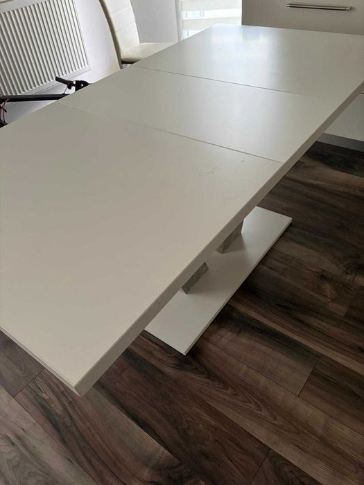 Masa pentru bucatarie alba 140 cm cu extensie pana la 180 cm