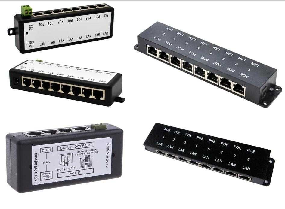ФотоВолт 8Port Poe HUB Splitter Injector Мрежов Инжектор IP Камери NVR