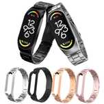 Curea metalica bratara fitness Xiaomi Mi Band 7, negru / argintiu