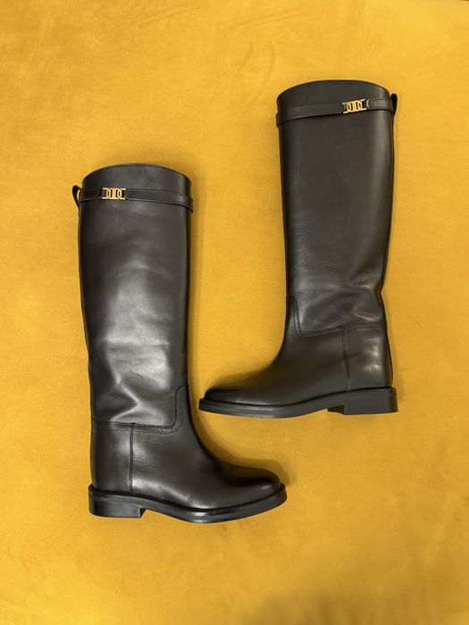 Cizme tip echitatie de piele naturala  37 Massimo Dutti