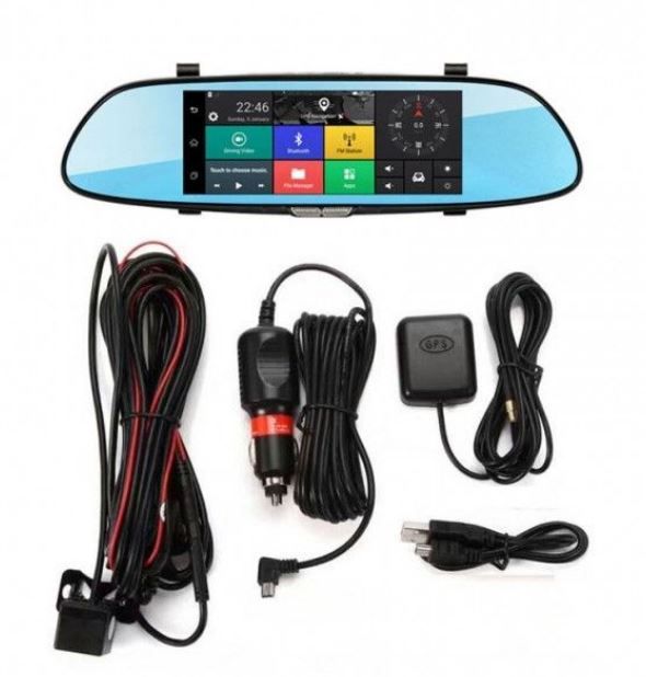 camera auto DVR fata-spate tip oglinda cu navigatie GPS 8 inch,Android