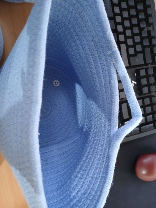 Set 3 coșuri depozitare textile – albastre, fără cârlige incluse