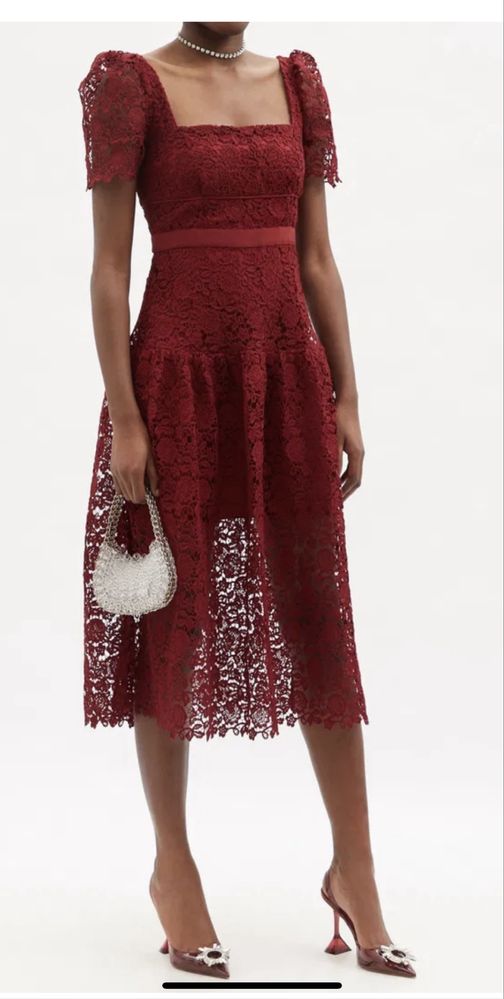 Self-Portrait Guipure Lace Midi dress