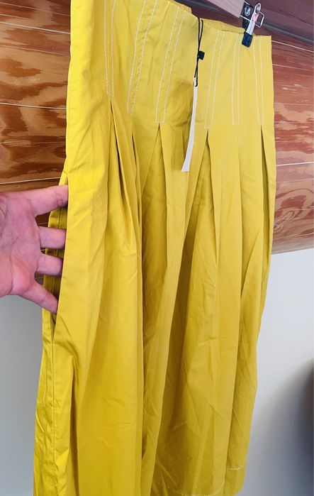 Fustă Zara, 100% bumbac, mărime M, culoare galben - muștar