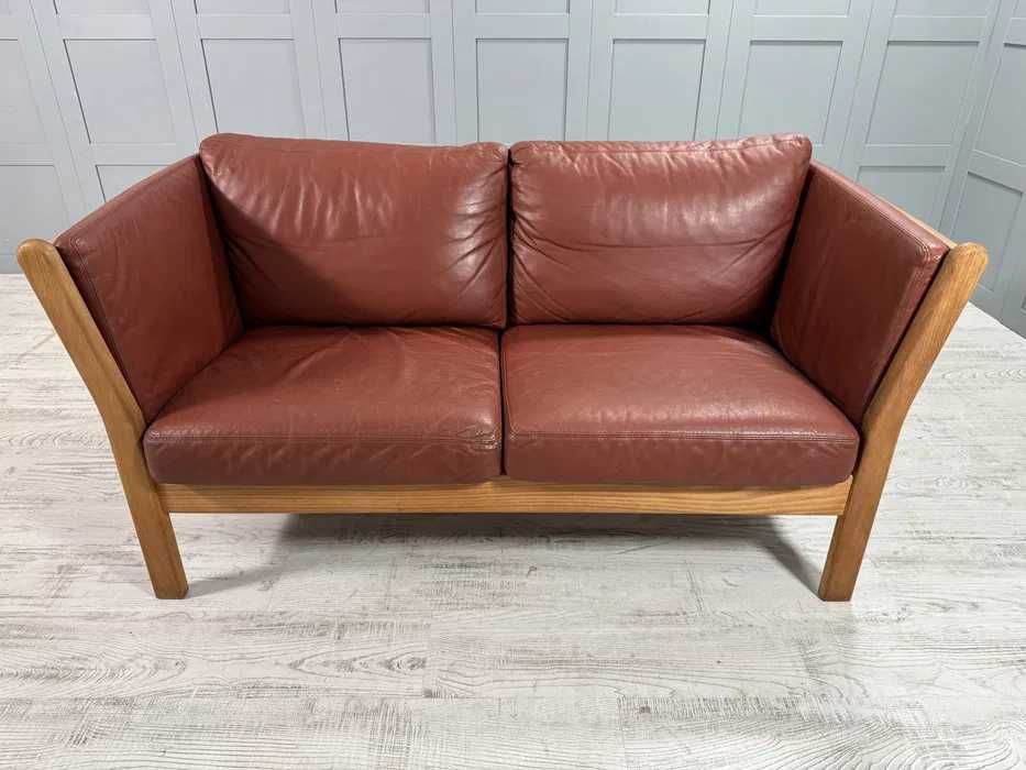 Датски диван 2-ка естествена кожа Д1088-Д