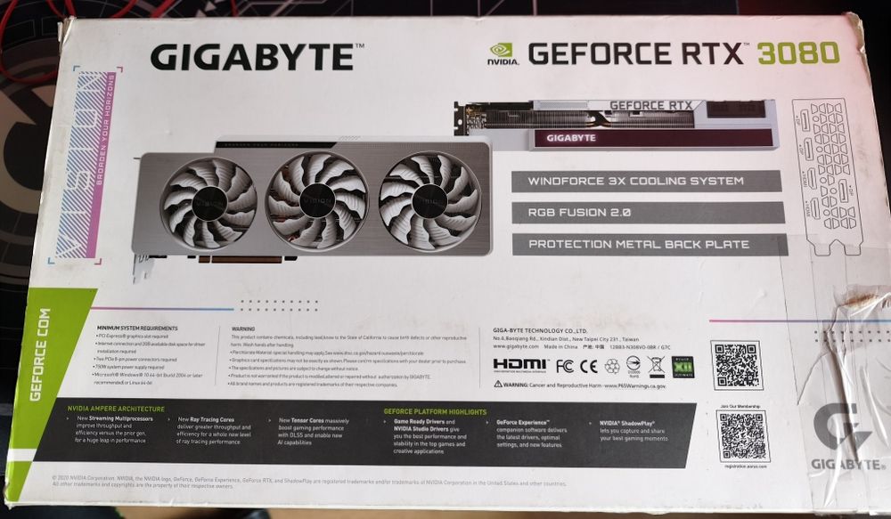 Vand  Geforce RTX 3080 Gigabyte Vision OC