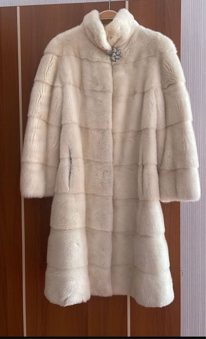 Шуба норковая белая 42 размер ( S)
