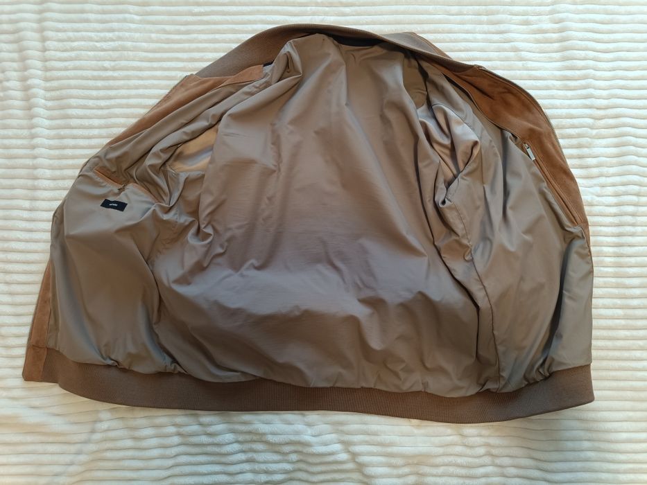 Hugo Boss Alfondo Suede Bomber jacket.