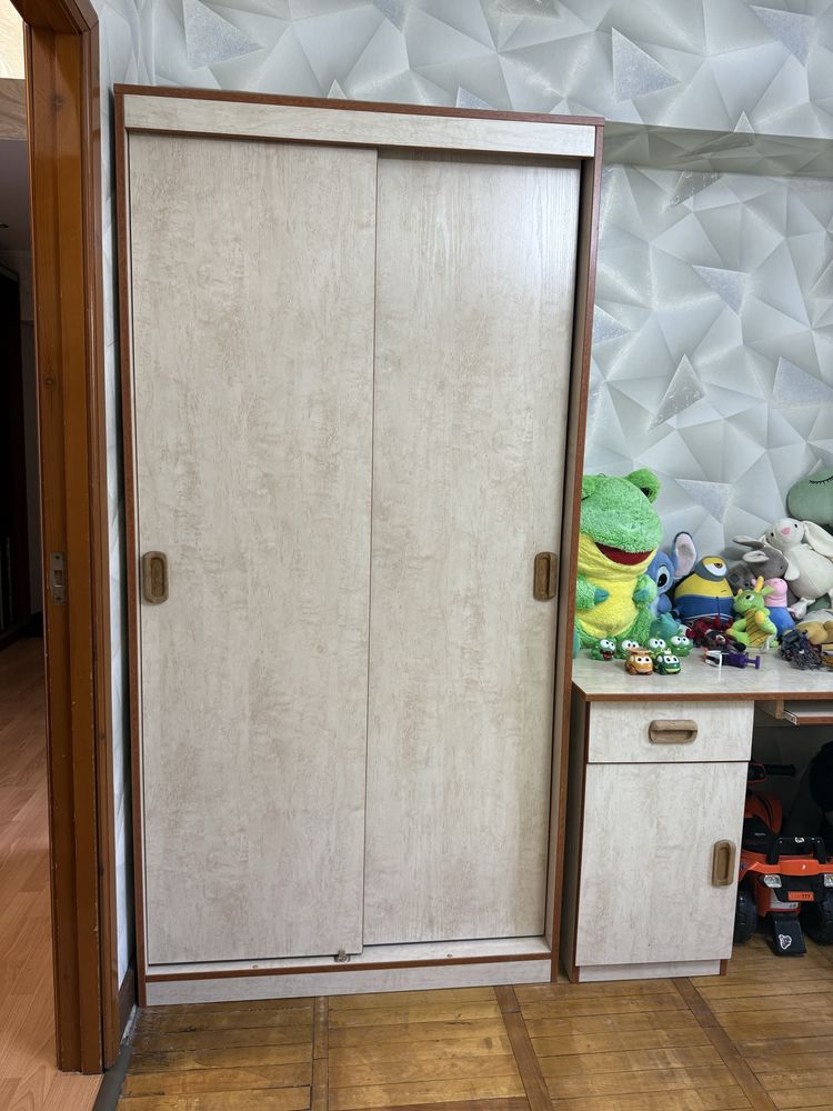 Шкаф, компютерный стол, стеллаж.