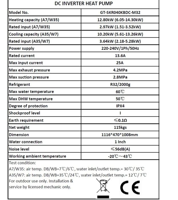 Vand pompa caldura 13kw-POMPA ESTE NOUA
