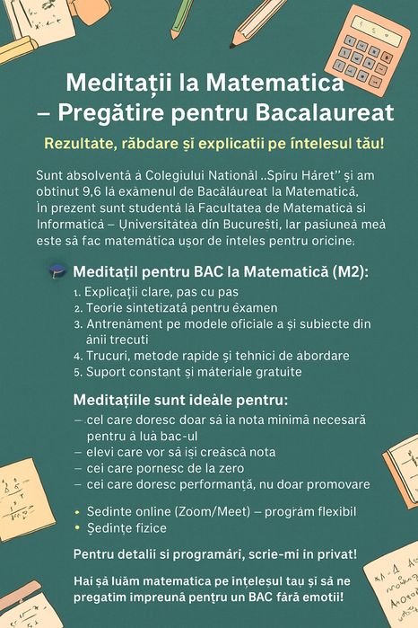 Meditații Matematică - Pregătire pentru Bacalaureat
