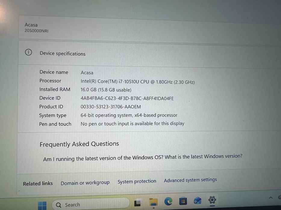 Laptop Lenovo T14 Gen1 cu procesor Intel Core i7-10510u, 14 inch