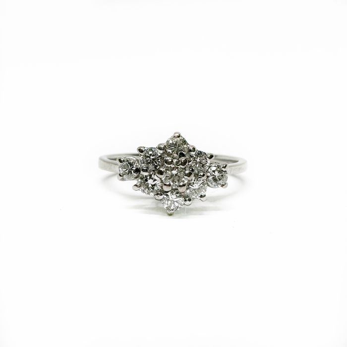 Inel din aur alb de 18k diamante naturale