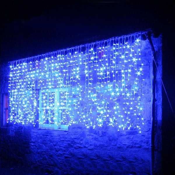 Perdea turturi brate egale 20m x0.5m flash interconectabile 4 culori