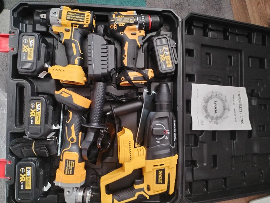 Акумулаторни машини 4 в 1 винтоверт гайковерт перфоратор ъглошлайф