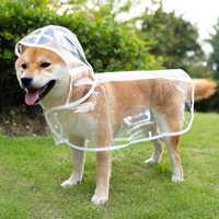 Прозрачный дождевик для собак и щенков, дождевик, дождевик с капюшоном