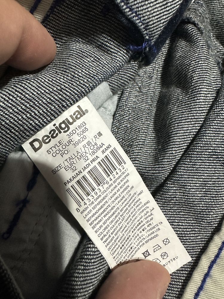 Blugi noi pantaloni lungi denim Desigual 32