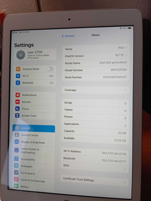 Таблет Apple iPad 5gen 9.7" 32GB