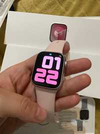 Apple Watch 9 GPS, 41mm Pink Aluminium Case, Light Pink Sport Band