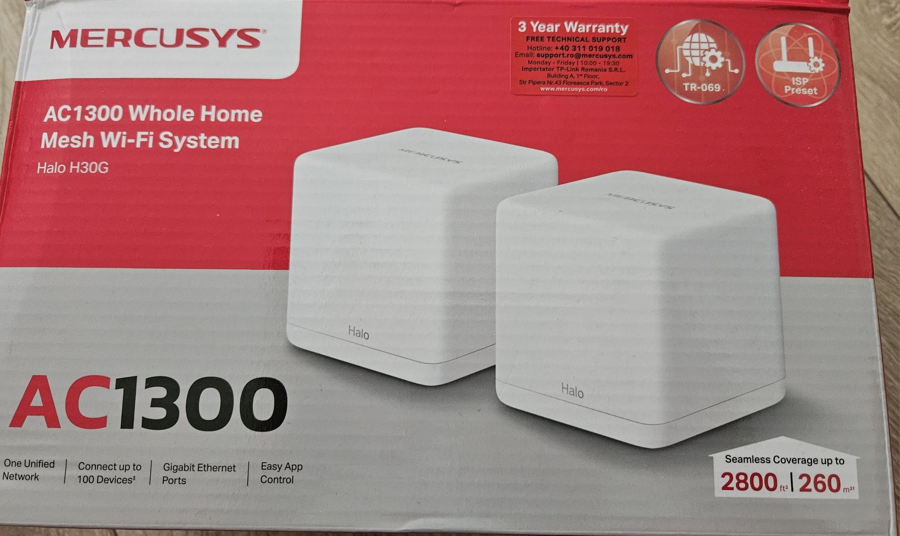Halo H30G AC1300 Mesh Wi-Fi система за целия дом
AC1300 Mesh Wi-Fi сис