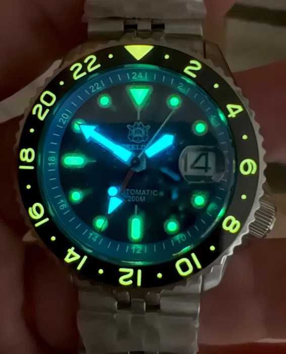 SD1994 Steeldive 42 mm GMT Seiko ssk blueberry Automat NH Diver 200 m