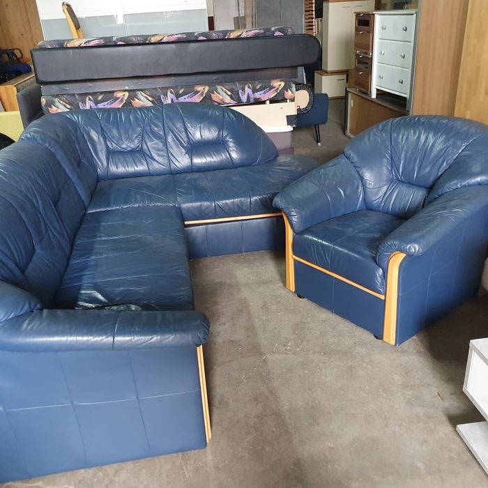 Colțar extensibil piele+ fotoliu