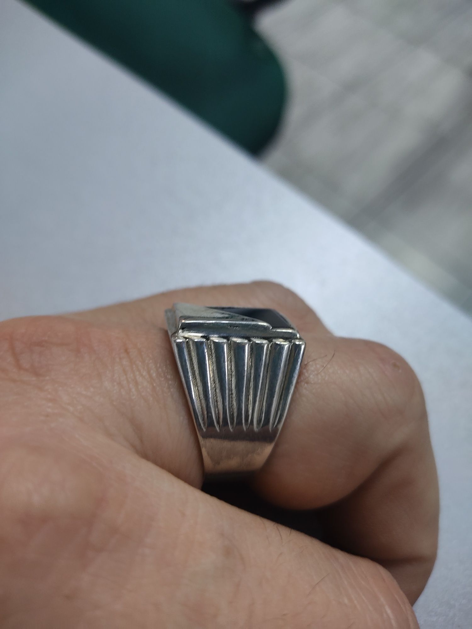 Кольцо мужское серебро