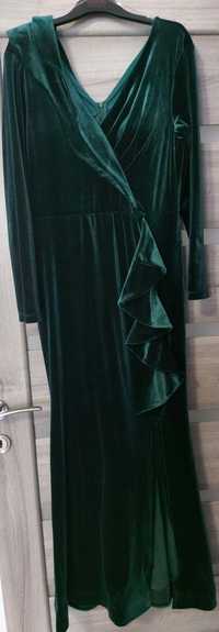 Rochie elegantă de catifea, verde smarald