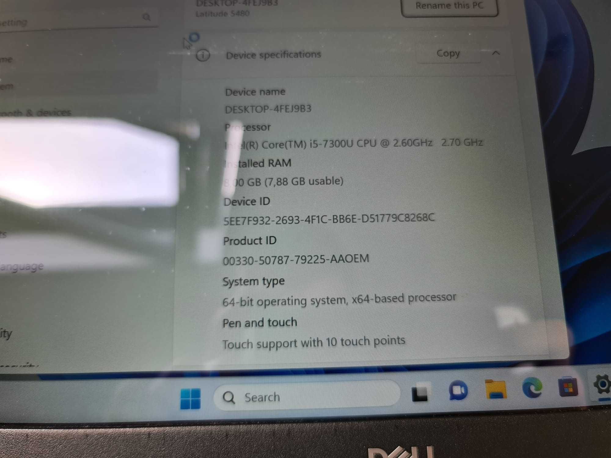 Laptop Dell latitude 5480 i5-7300u Touchscreen piese