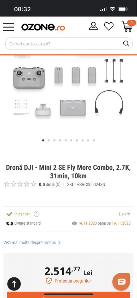 Dronă DJI - Mini 2 SE Fly More Combo, 2.7K, 31min, 10km Sigilată