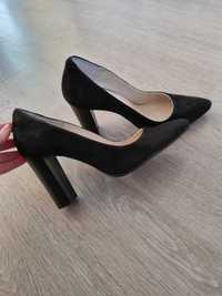 Pantofi din piele intoarsa, culoare negru, marime 39